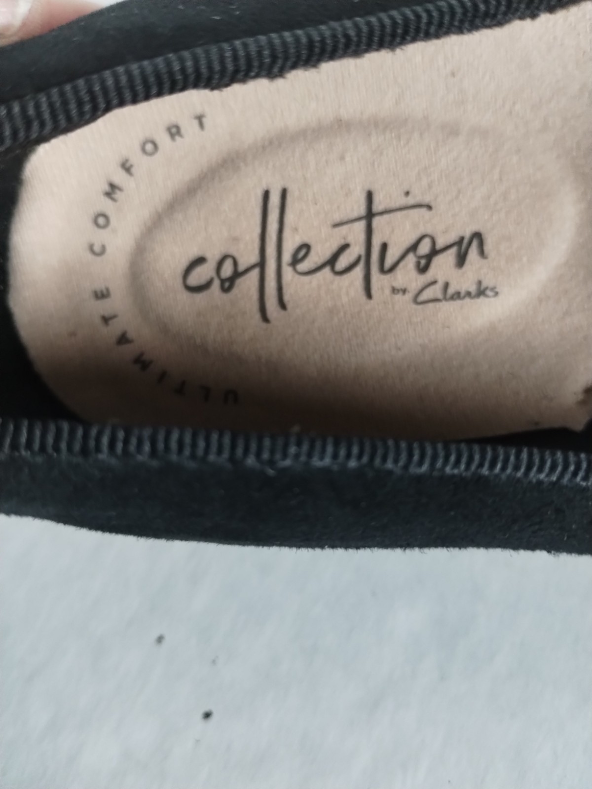 Clarks Collection NEW Gracelin Jonas Black Bow Suede Flat 8Wide Ultimate Comfort