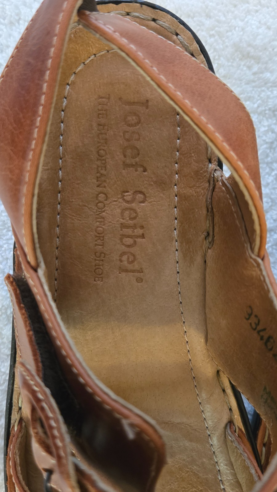 Josef Seibel Zeta Womens Brown Leather Comfort Slingback Sandals 38 / 7.5 US