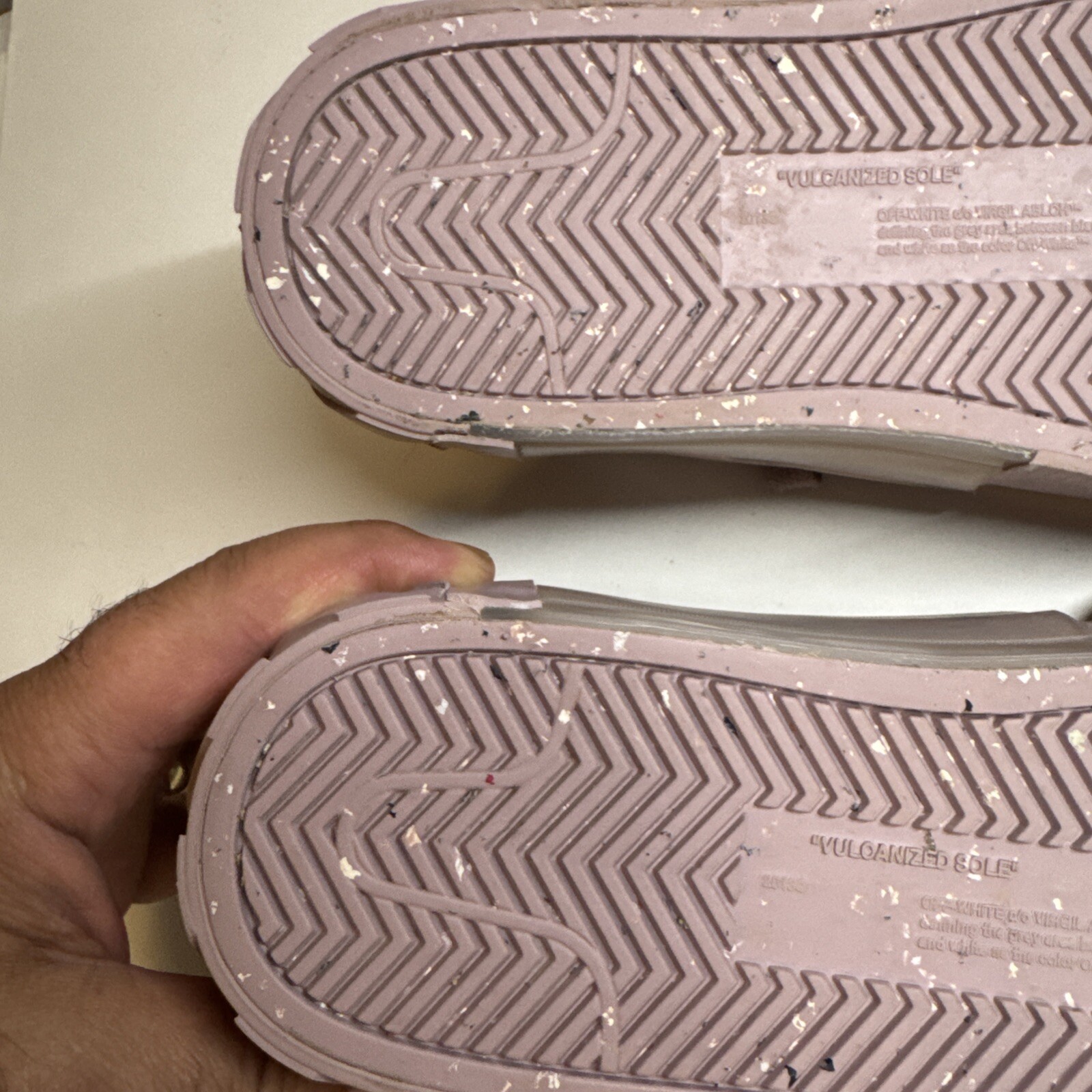 Off-White Vulcanized High Pink Leather Sneakers EU Size 40 US 9.5
