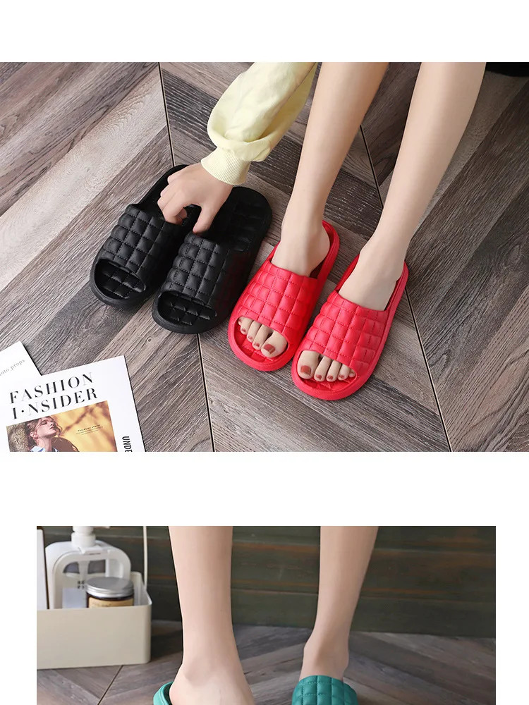 Summer Women Bathroom Slippers Home Non-Slip Flip Flops Couple Indoor Soft Skid