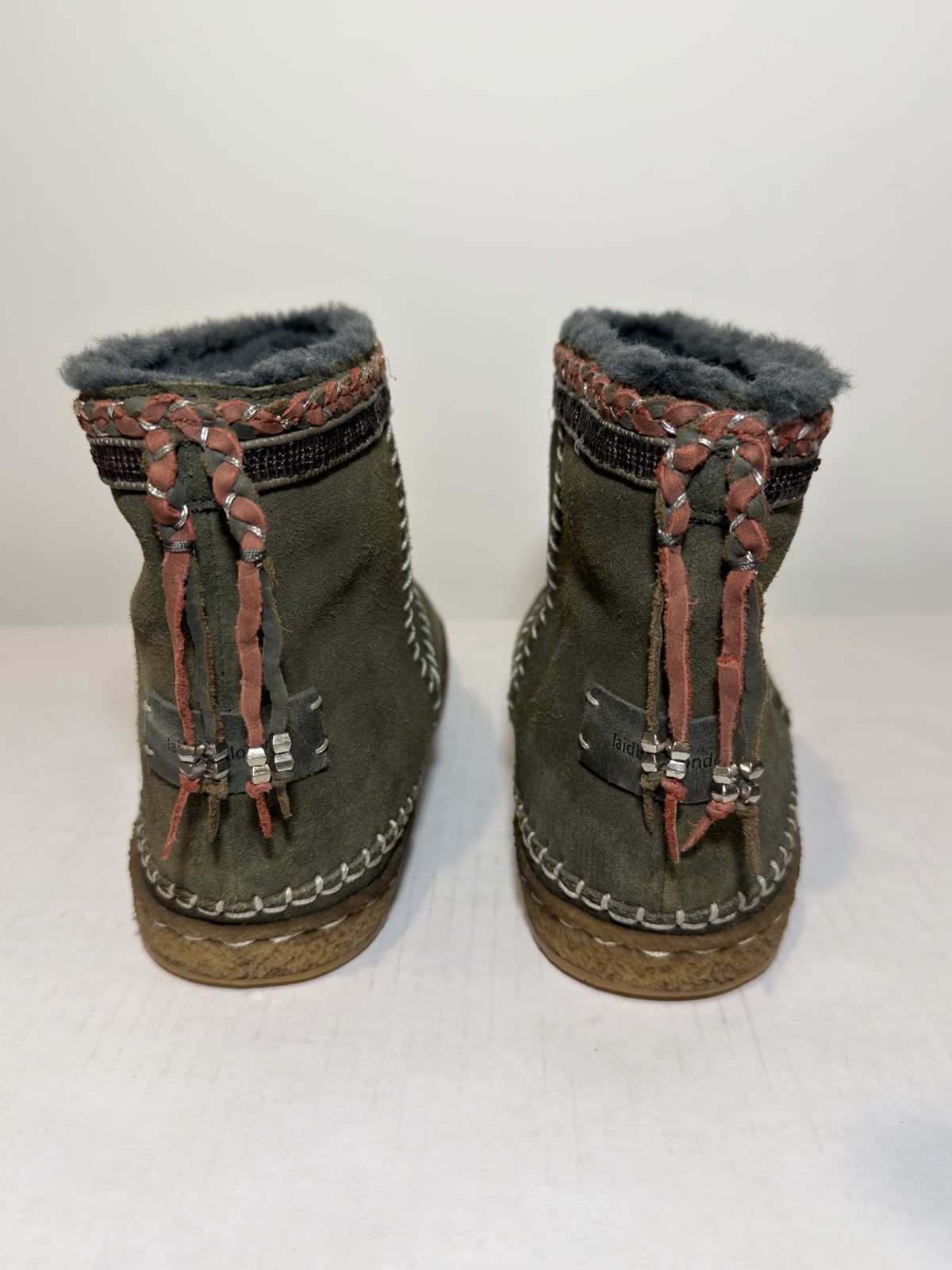 Laidback London🔥Boote Suede Sheepskin/Boho/Prairie/Western/Grunge Sz~40/US 9💥