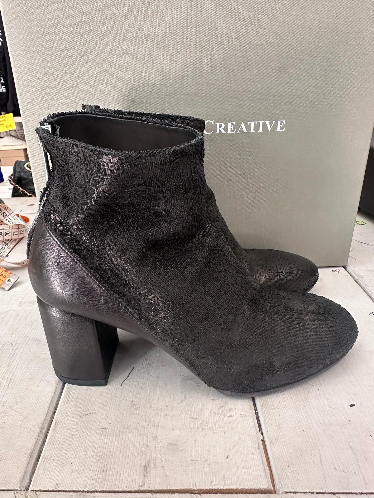 Officine Creative Boot Genuine Leather Women Black Size Eu37 Heel 3 1/8in OF287