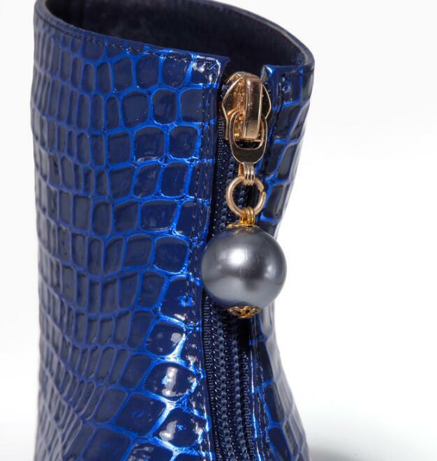 Women Elegant Real Leather Short Boots Back Zipper Pointed Toe Ankle Boots Shoes