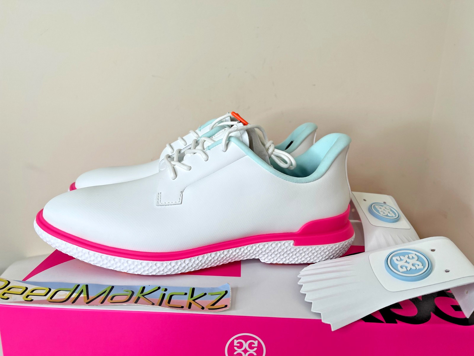 G/FORE GALLIVAN2R KILTIE GOLF SHOES WHITE PINK WOMENS SIZES