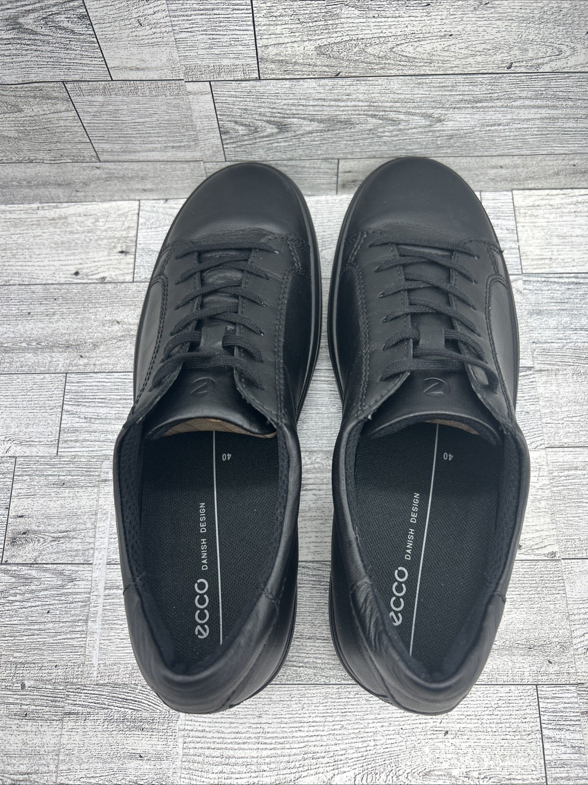 Ecco Soft 7 Mono 2.0 Black Leather Lace Up Casual Sneaker Women EU 40 US 9-9.5