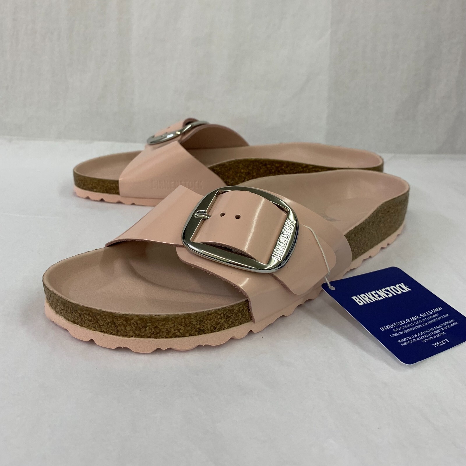Birkenstock New w/o Box Madrid Big Buckle Light Rose Leather Patent Exquisite N