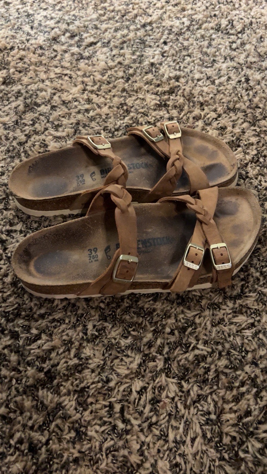 Birkenstock Women’s Franca Braided Oiled Leather Sandals, Cognac, EU 37/US 6-6.5