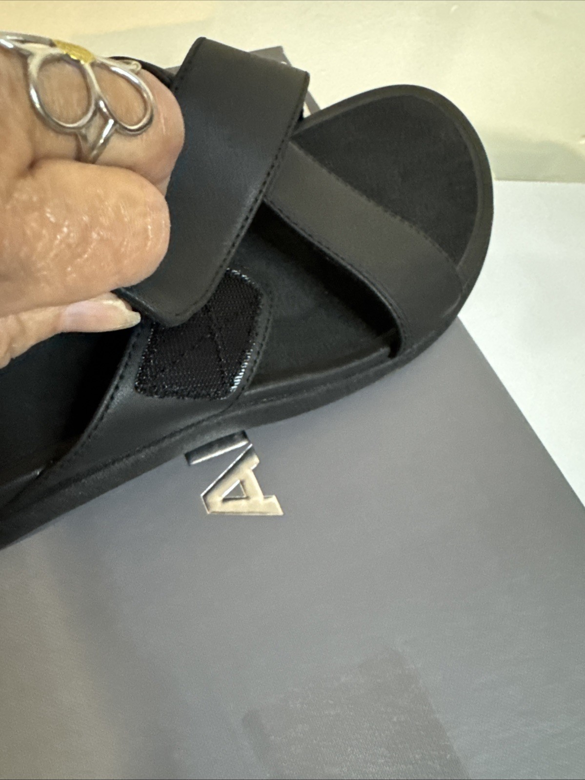 ABEO Laguna Women’s Slide Leather Sandals Size 9 Black