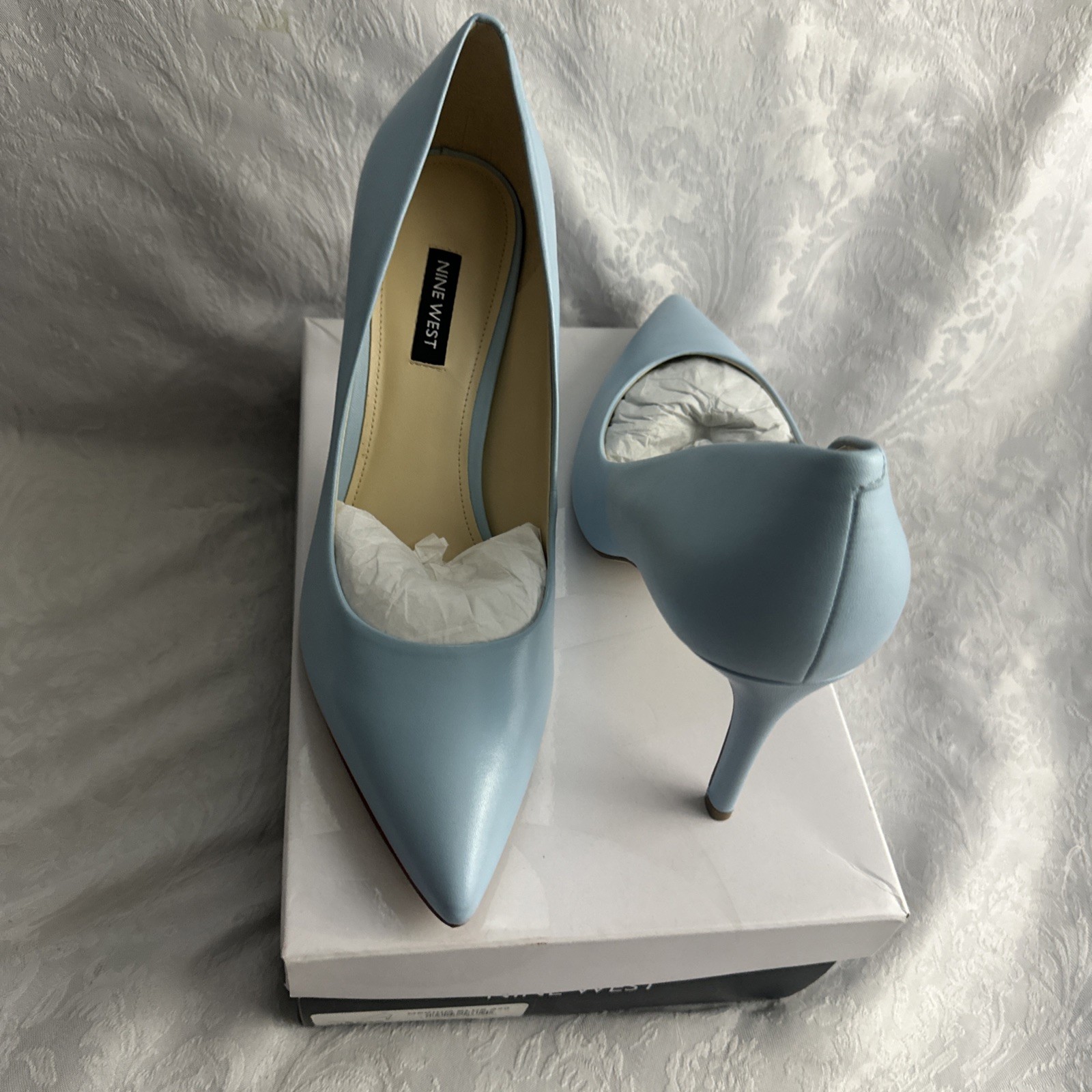 NINE WEST EZRA POINTED TOE PUMPS MEDIUM BLUE 420 SZ 12 MED BNIB
