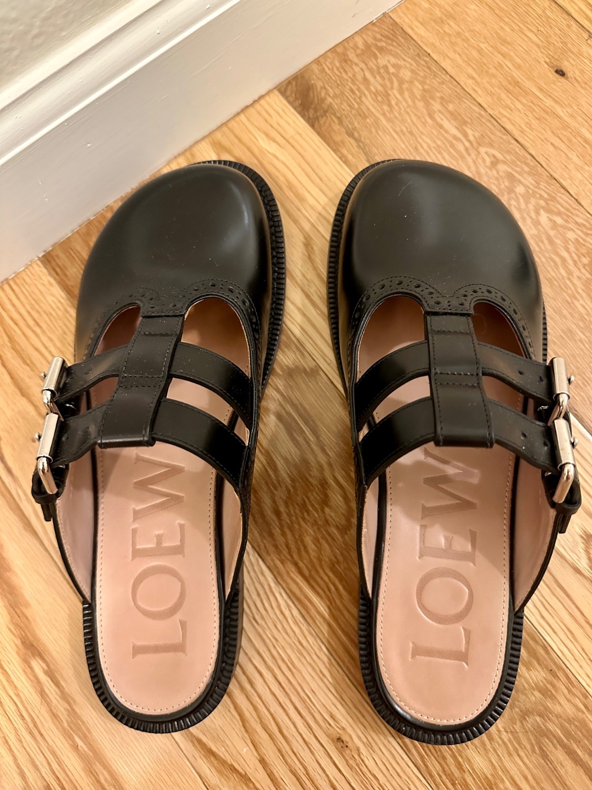 Loewe Campo Leather Mary Janes Mules Size 39 – Black – Excellent Cond Worn Twice