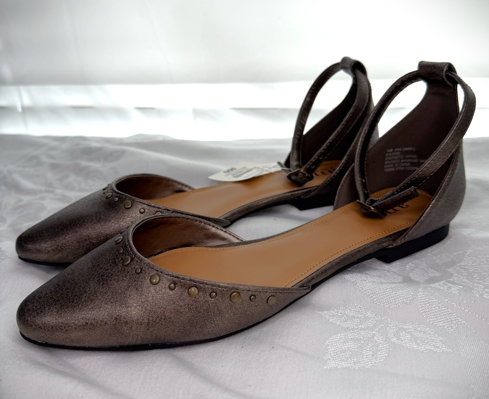 Ana Darell Bronze Pointed Closed Toe Ballet Flats Women’s 9.5 Medium