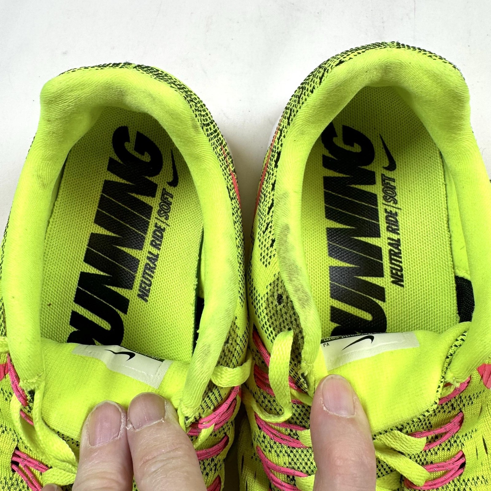 Nike Lunar Trainer Womens 8 Volt Yellow Hyper Pink Running Shoes 705462-700