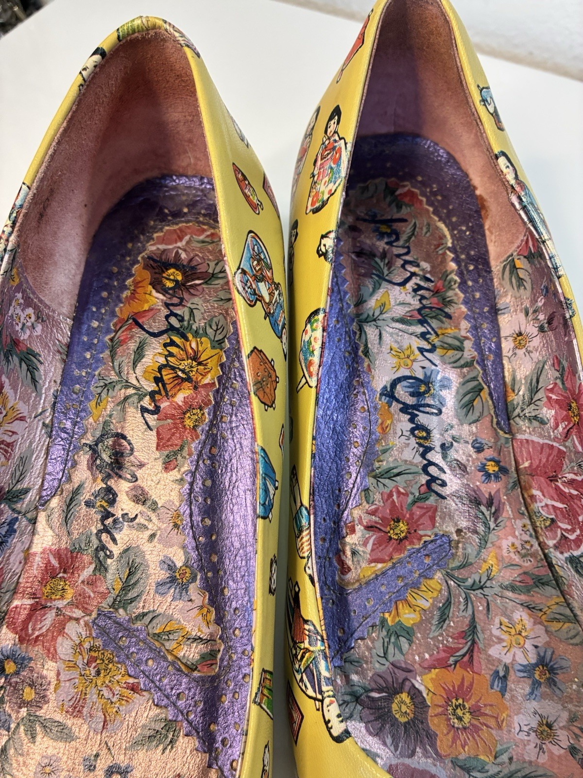 Irregular Choice 40.5 Women’s Leather Novelty Round Toe Kitten Heel Pumps 9.5