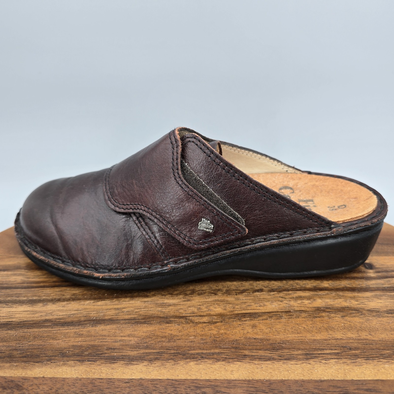 Finn Comfort Shoes Womens 7.5 38 Leather Slip On Clogs Made In Germany Comfort