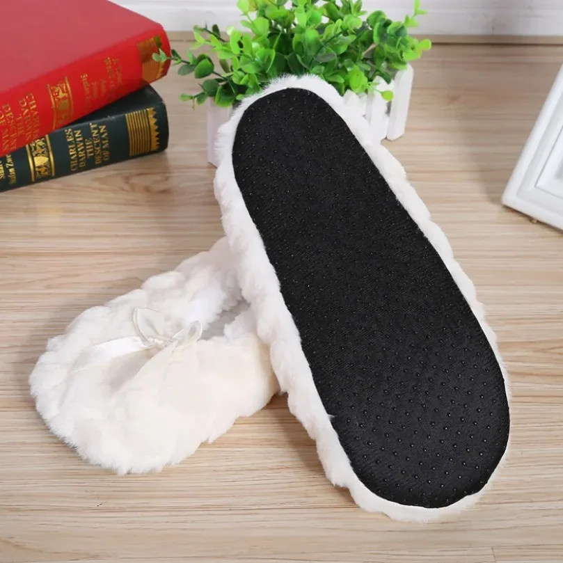 Home Slipper Womens Winter Faux Fur Plush Grip Soft Sole Cute Funny Indoor hairy