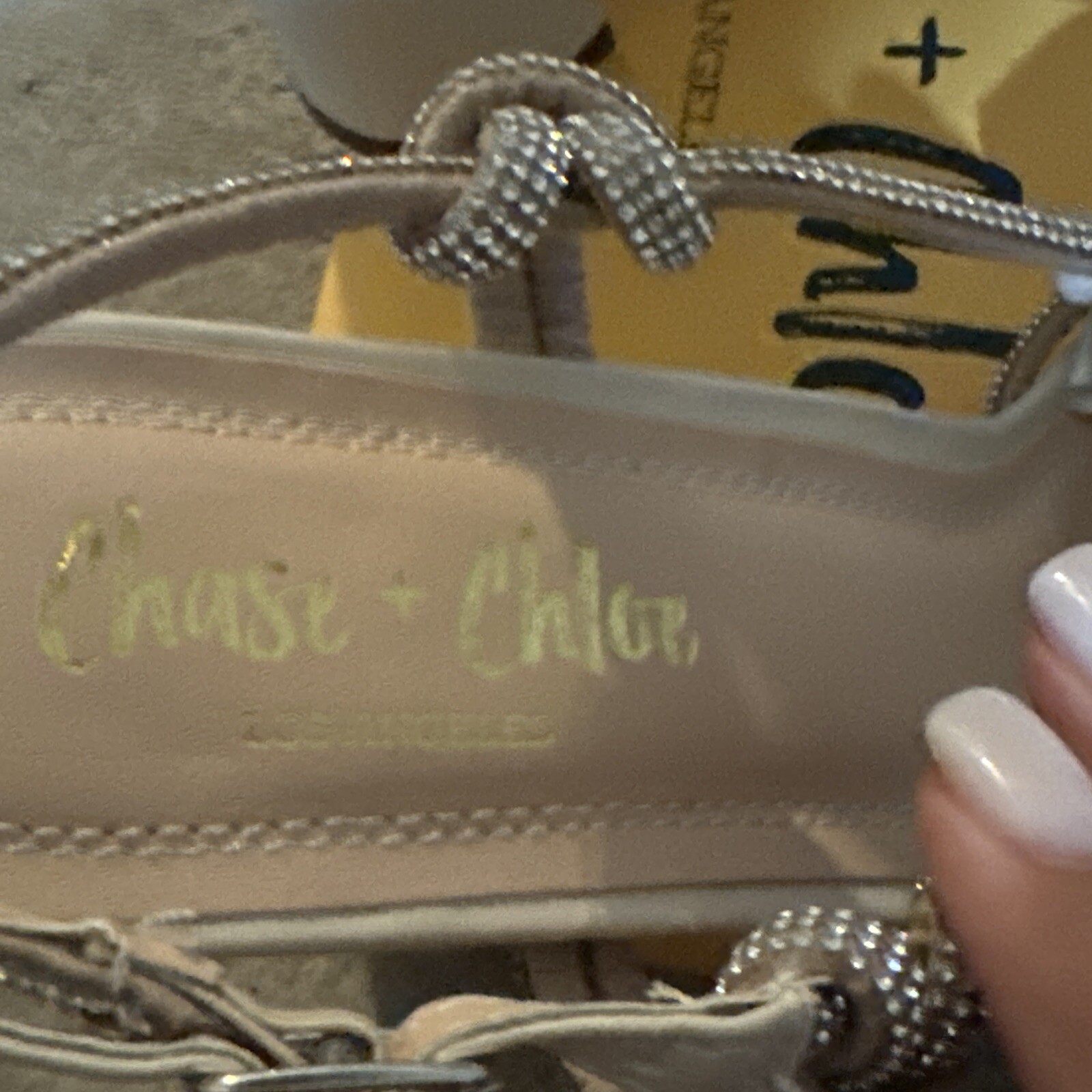 Chase & Chloe Azalea-2 Nude Strappy Rhinestone Sandals. Sz 10. NIB!
