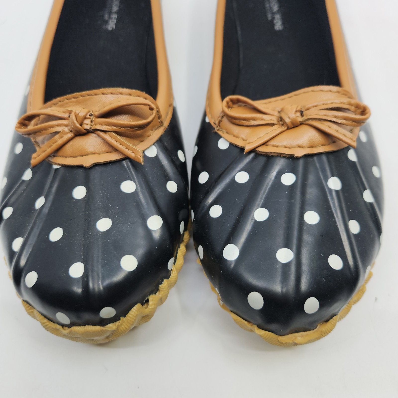 London Fog Womens Navy Webster Water-Resistant Shoes Size 8M Ballet Rain Flats