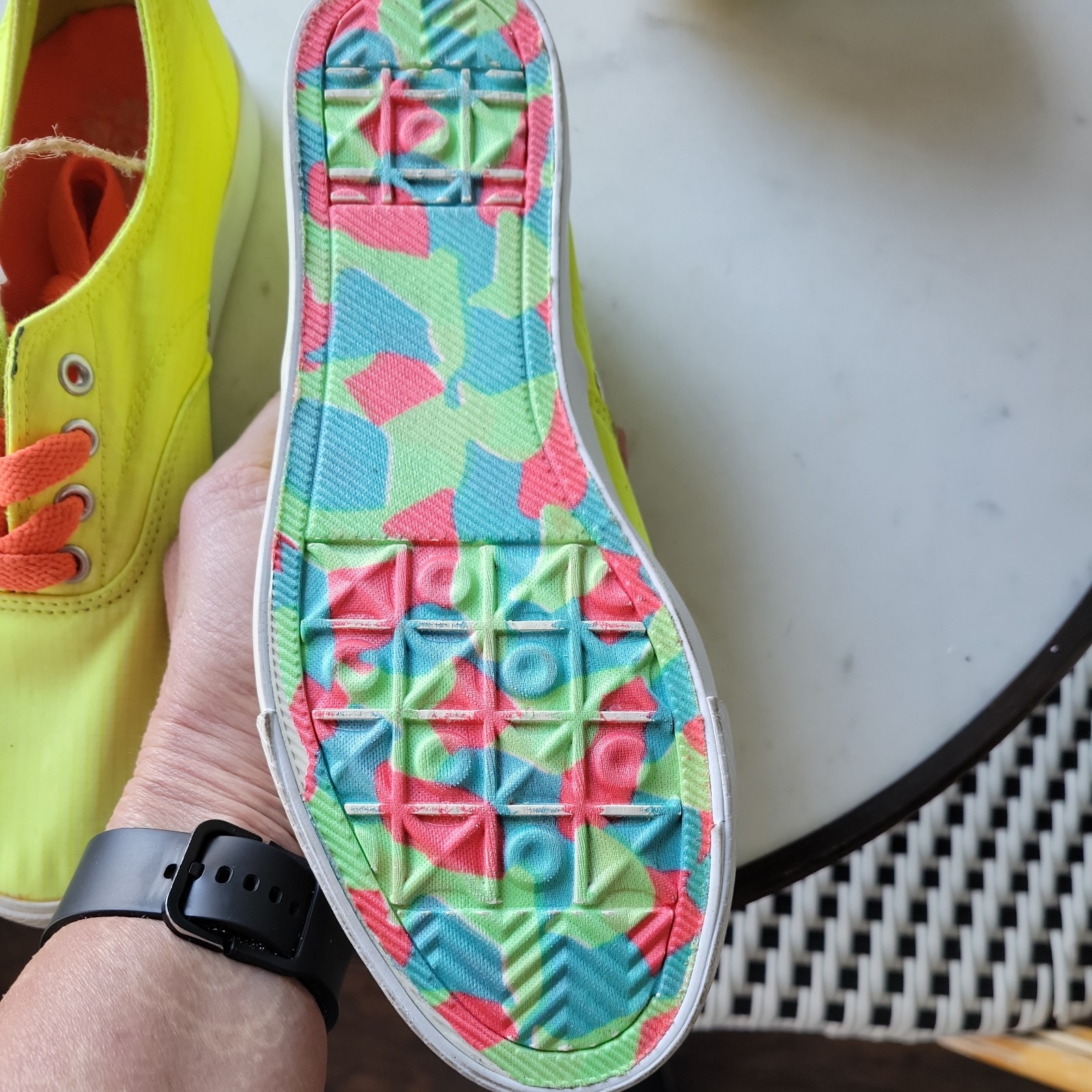 Gotta Flirt Neon Lime & Orange Tide Athletic Shoes Woman’s Sneakers