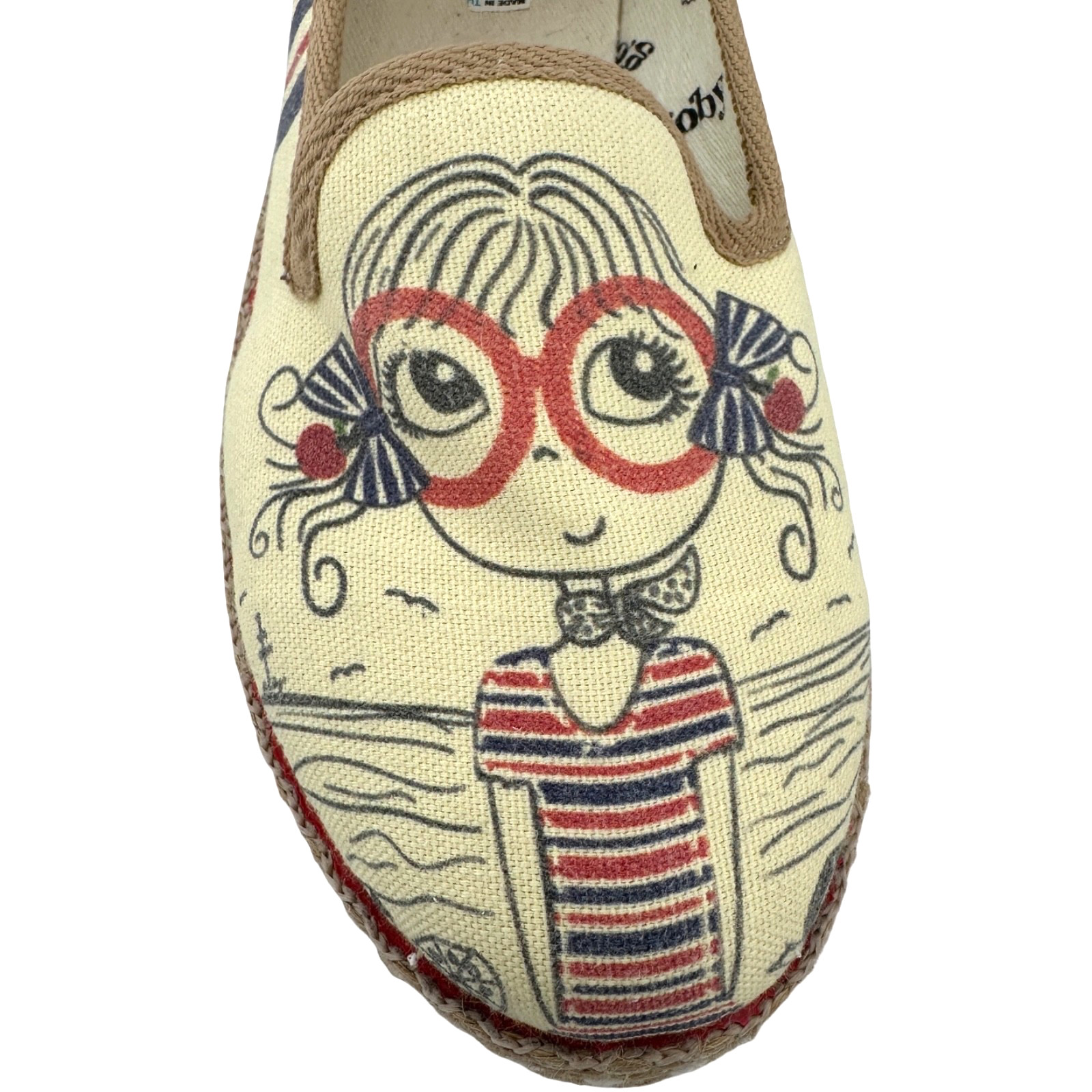 Goby Cartoon Girl Graphics We Love Summer Canvas Espadrille Sneakers Shoes 7.5