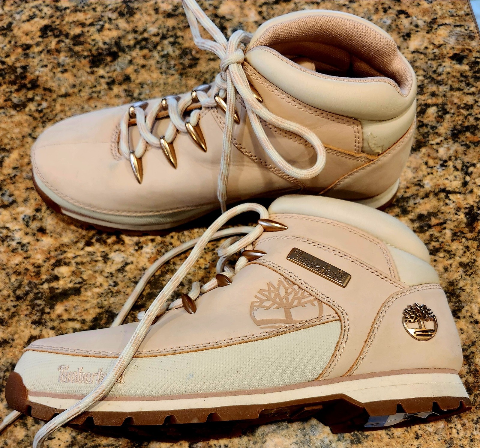 Timberland Euro Sprint Mid Hiker Light Pink Nubuck Leather Size 8