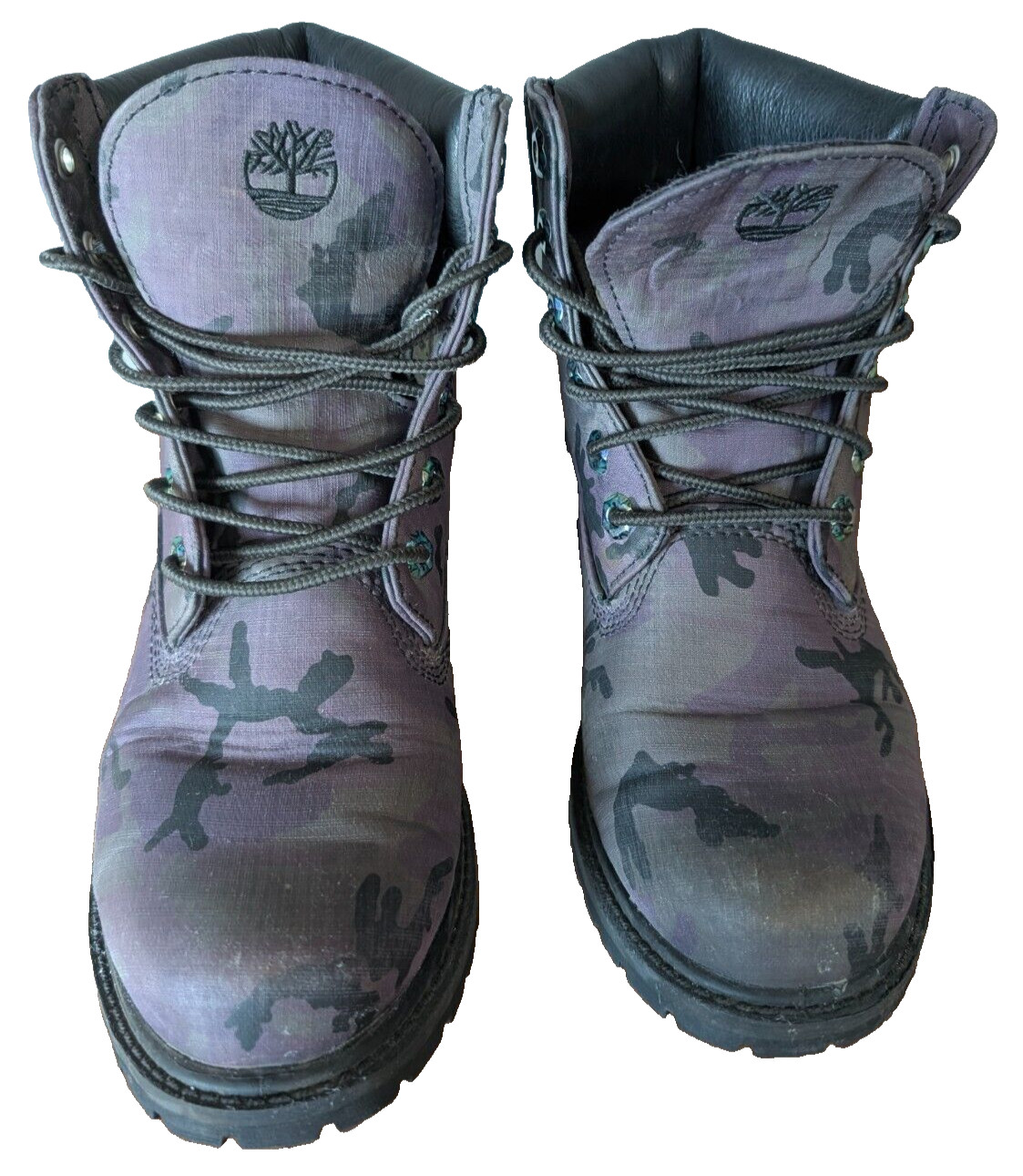 Timberland A25E3 Women’s Premium Fabric Black Purple Insulated Camo Boots Size 7