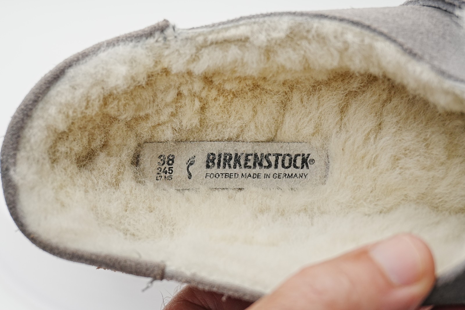 Birkenstock Buckley Shearling Clogs Womens 7 7.5 EU 38 E Gray Suede Wool