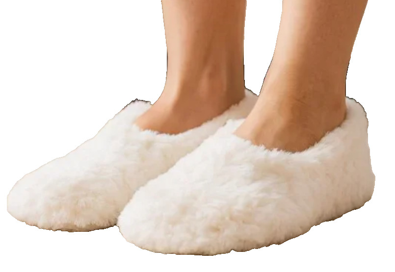 Auden Women’s Faux Fur Cozy Pull-On Slipper Socks with Grippers Size M/L