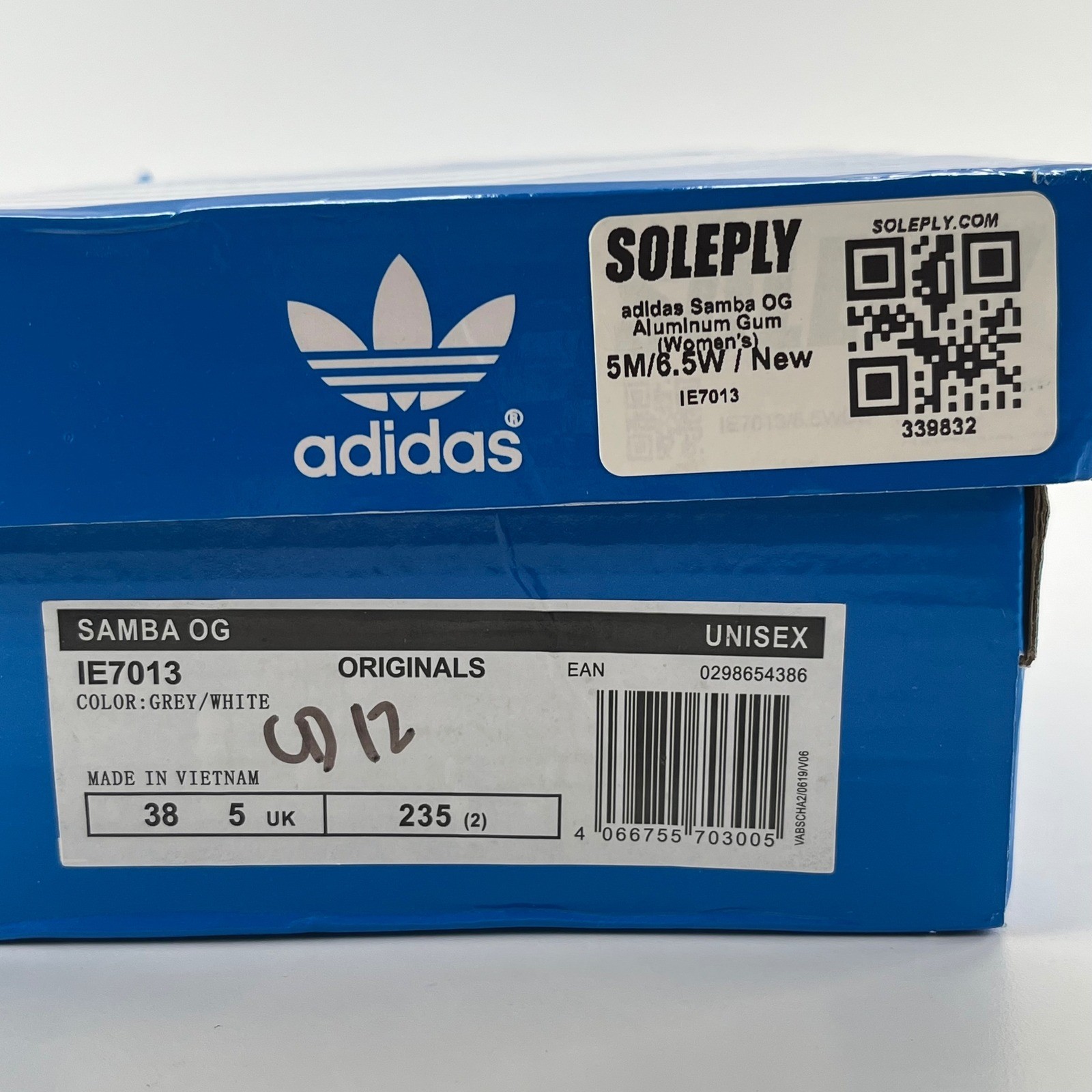 Adidas Samba OG Aluminum Gum Grey White IE7013 Womens Size 6.5 Sneaker Shoes
