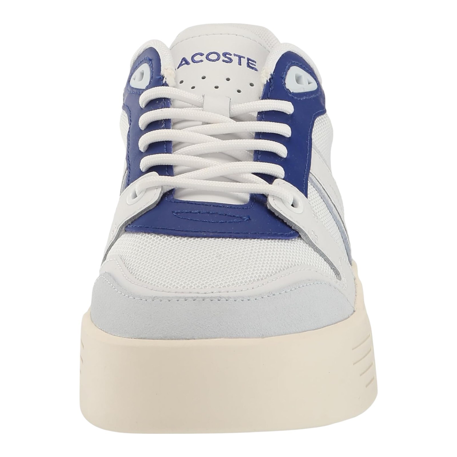 Lacoste Women’s L002 EVO Sneaker, White/Blue, L002-EVO-WHTBLU
