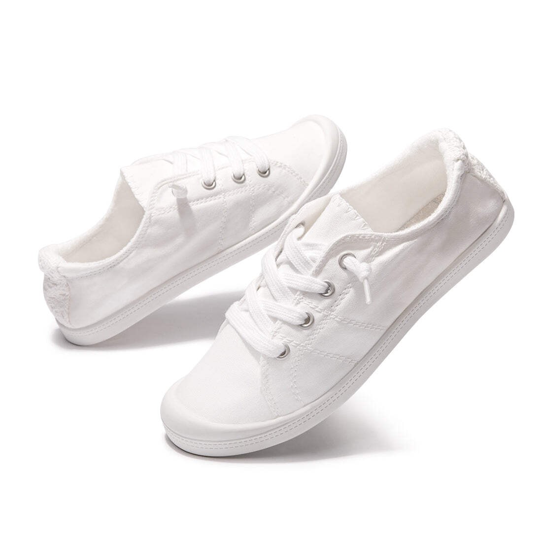 Women Canvas Slip On Sneakers Lightweight Non Slip Casual Walking Flat Shoes