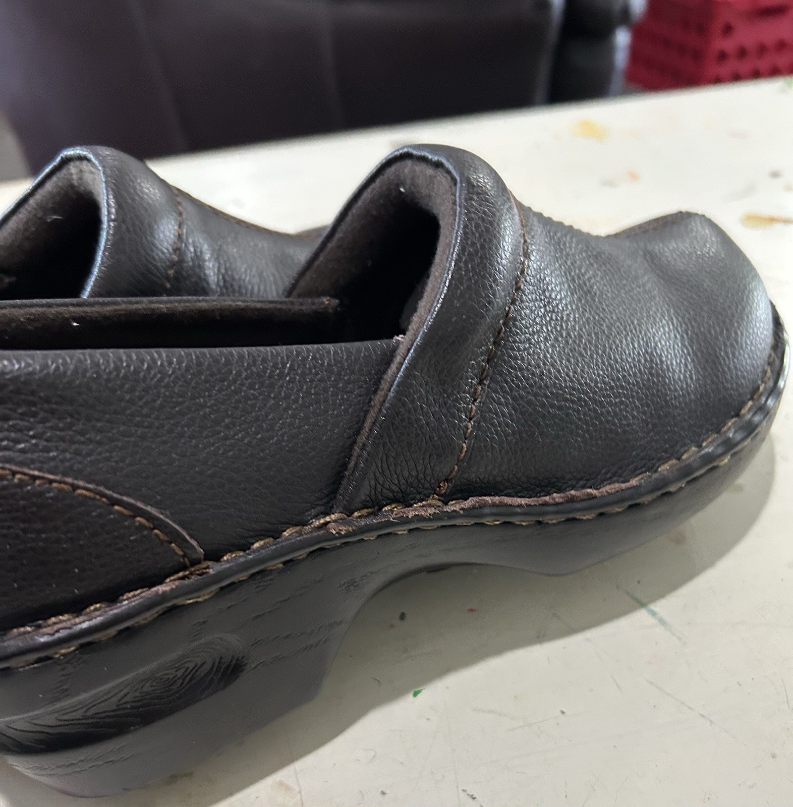 Thom McAn Womens Brown Leather Clogs Size 9 W Excellent Casual Workwear Career
