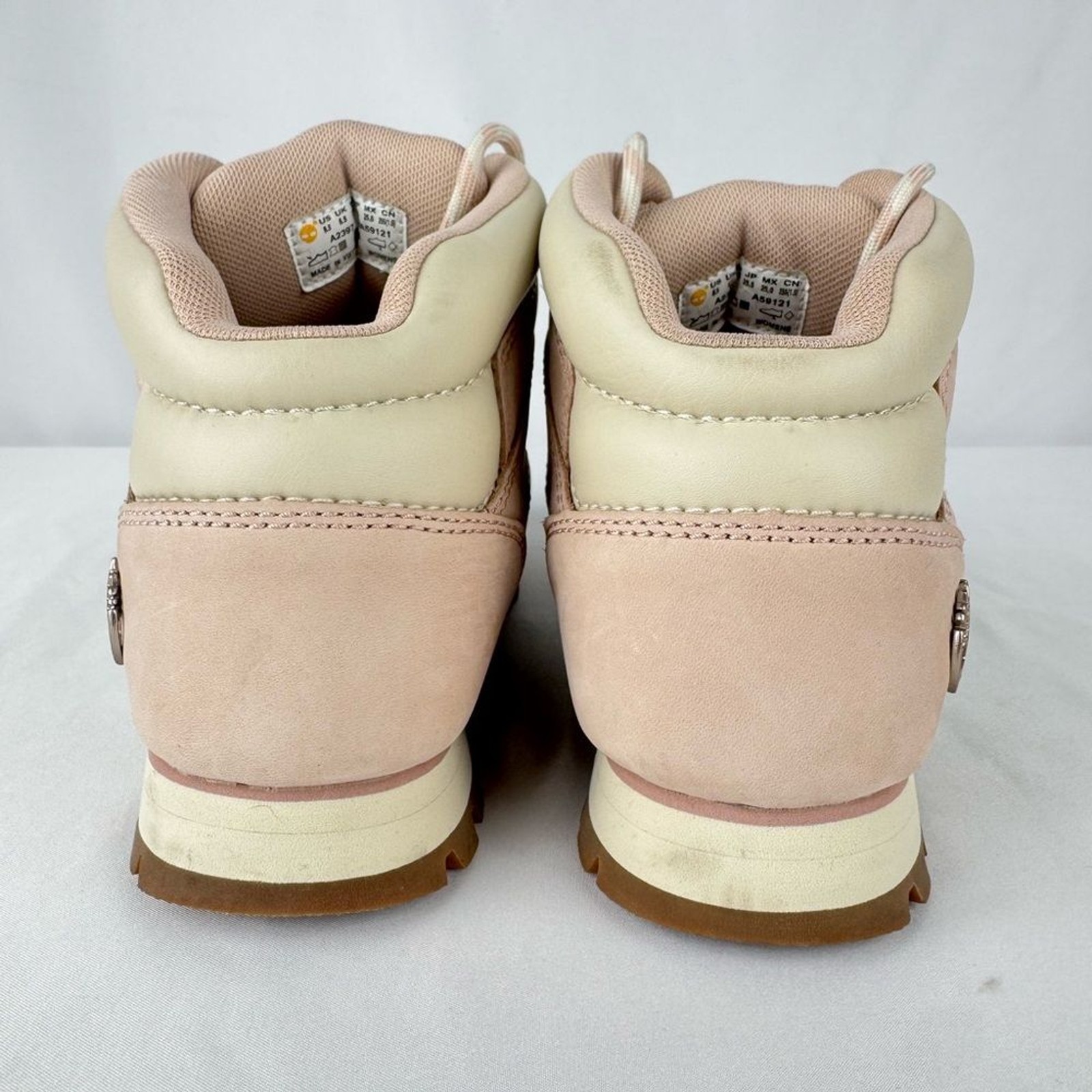 Timberland Pink Euro Sprint Mid Hiker Boots -Leather
