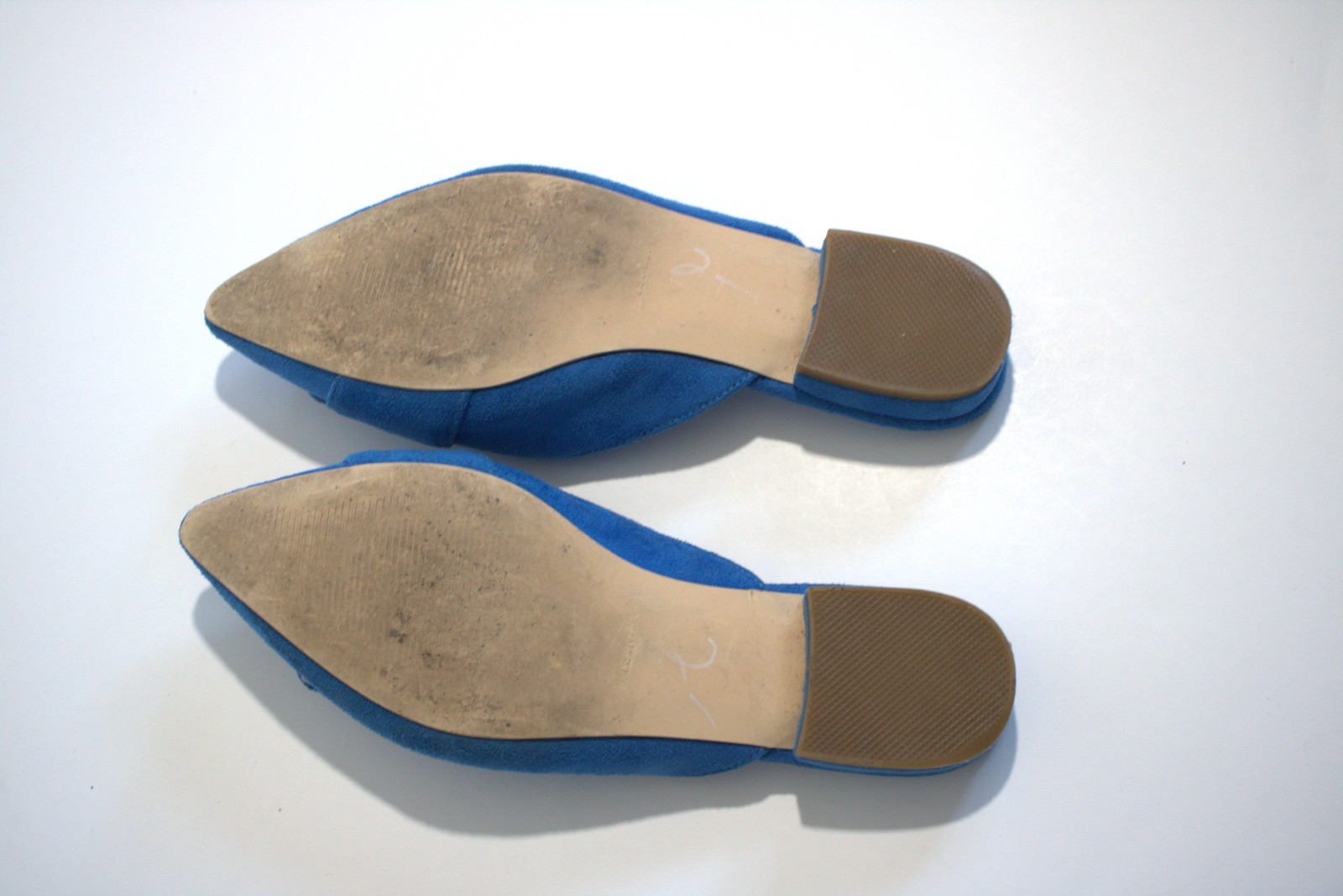Divanne Size 7 Women Buckle Flat Backless Mules Pointed Toe Suede Shoes