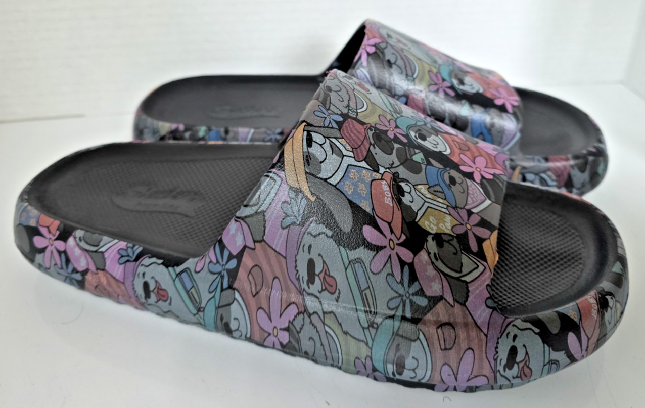 Skechers Bobs Dogs in Hats Arch Fit Horizon Foamies Womans Sandal Slide Sz 8 NEW