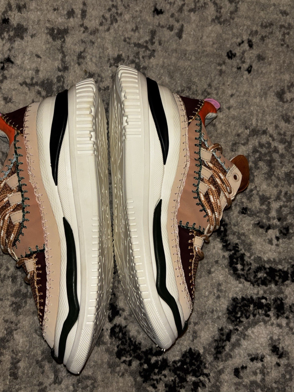 FARM Rio Zigzag Platform Sneaker White Multi Colored Women’s Size 7.5