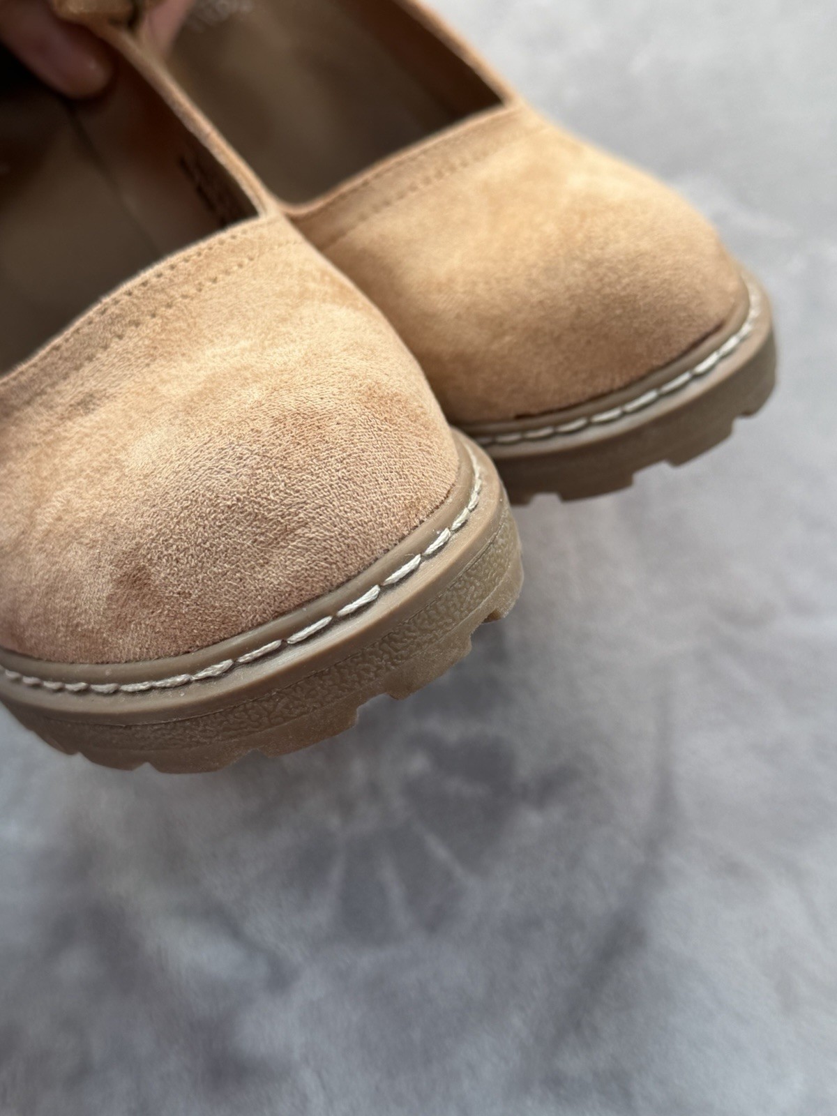 Corkys Camel Suede Mary Jane Heels Round Toe Hook & Loop Ankle Strap US 9