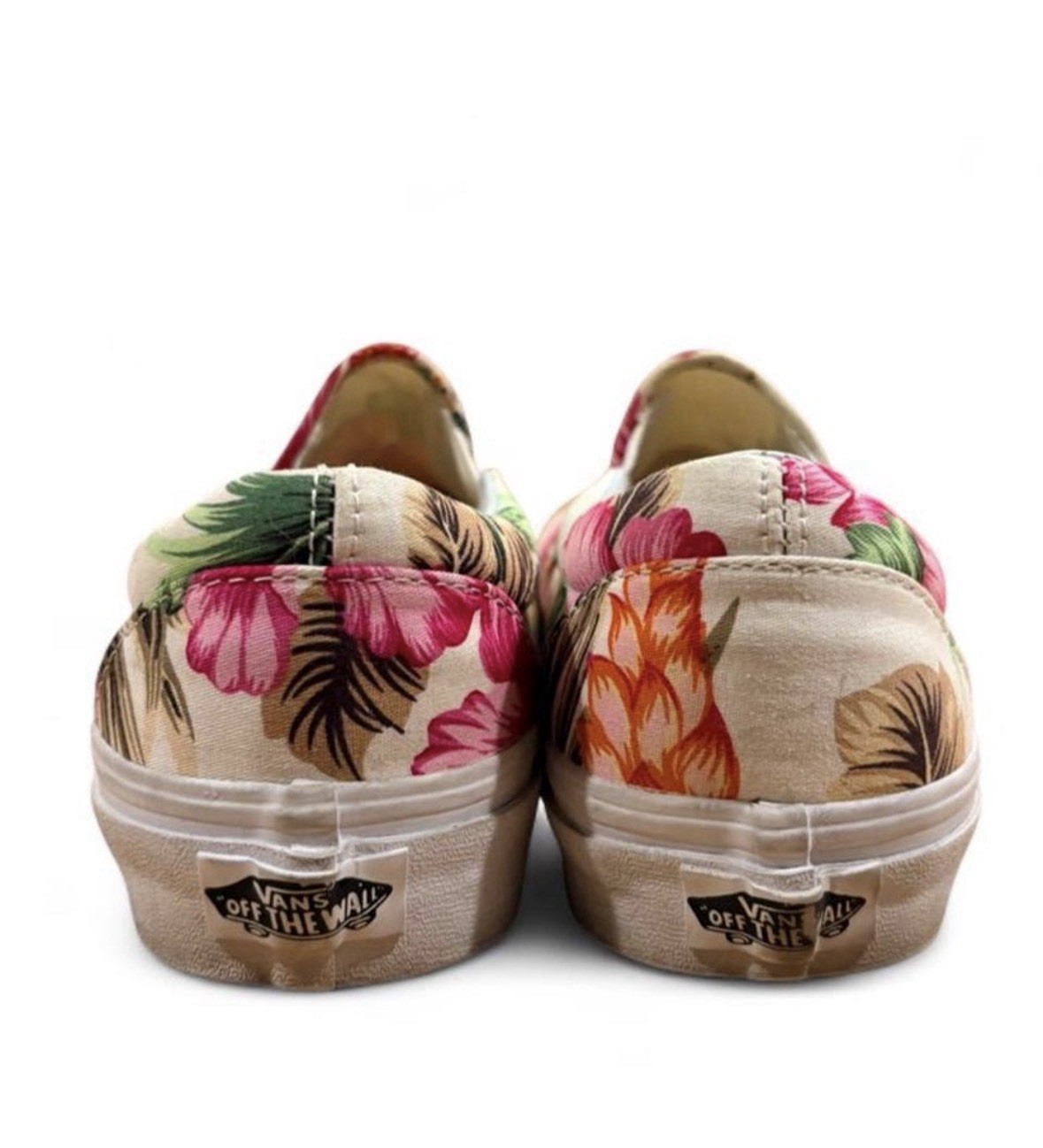 Vans Slip-On Tropical Floral Hibiscus Canvas Sneakers Women 7.5 Men 6 EU 38