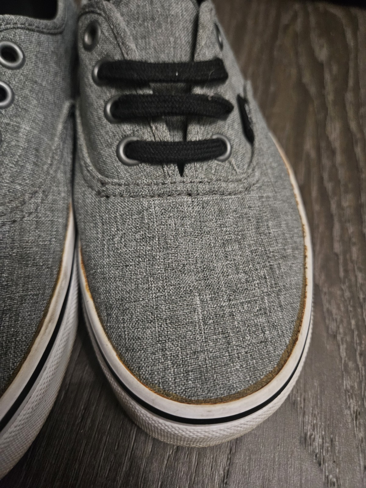Vans Authentic Lo Pro Gray Chambray Shoes Womens 6 Mens 4.5 TB4R Low Top Sneaker