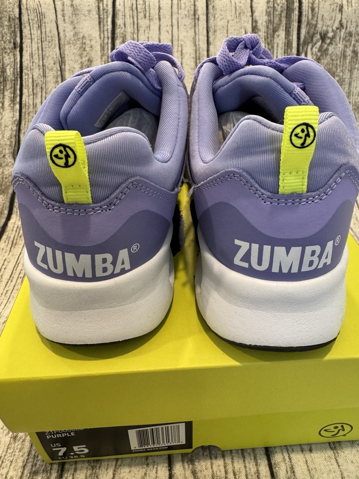 Zumba Air Purple/White Athletic Sneakers Mesh Lace Up US 7.5