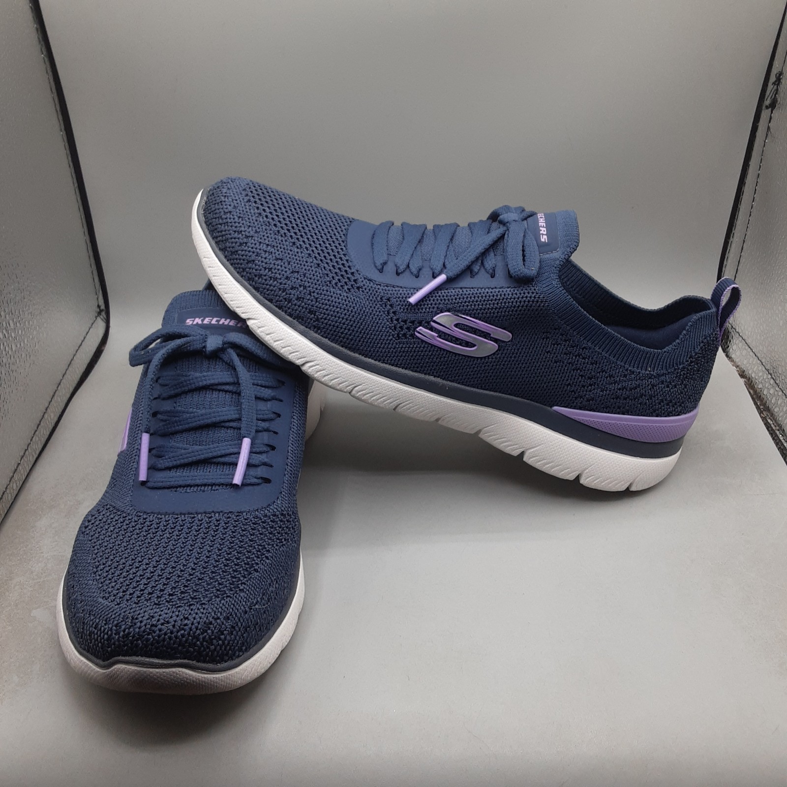 Skechers Summits Sneak Peek Sneakers Women’s 8M Blue Navy Lavender A140