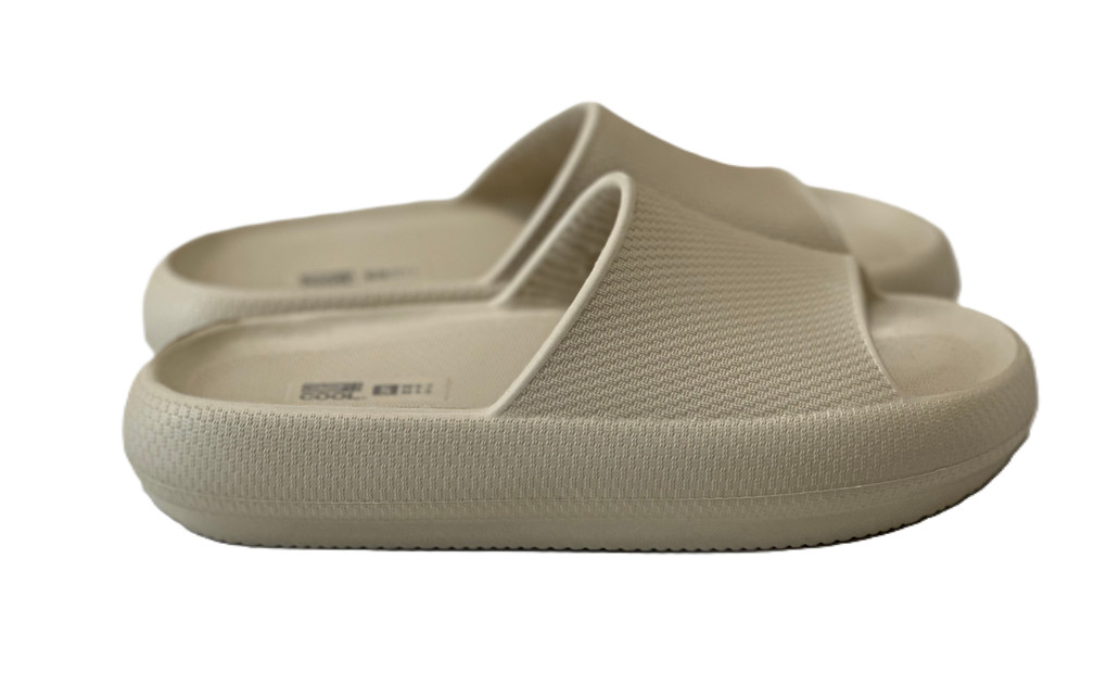 32 Degrees Unisex Cushion Slide Sandals Tan Size Large (W 9-10 / M 7-8) NEW