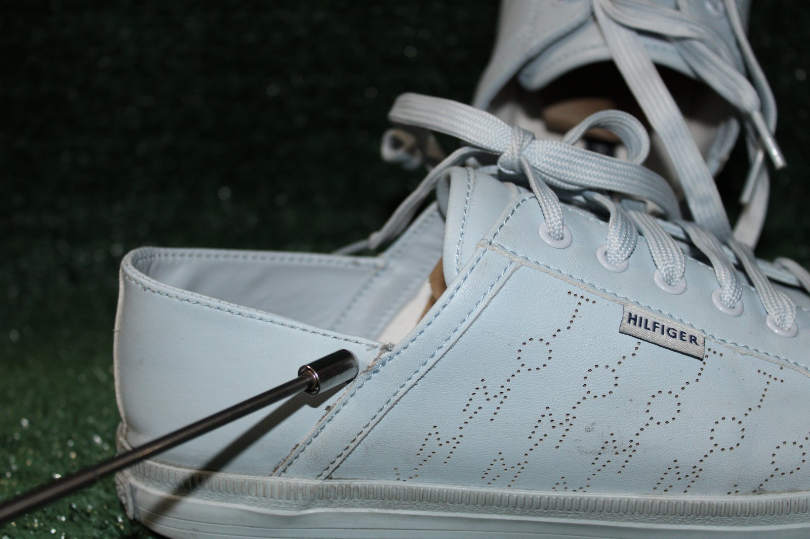 Tommy Hilfiger Womens TWLAMONTE-R Tennis Shoes Light Blue Casual *READ*
