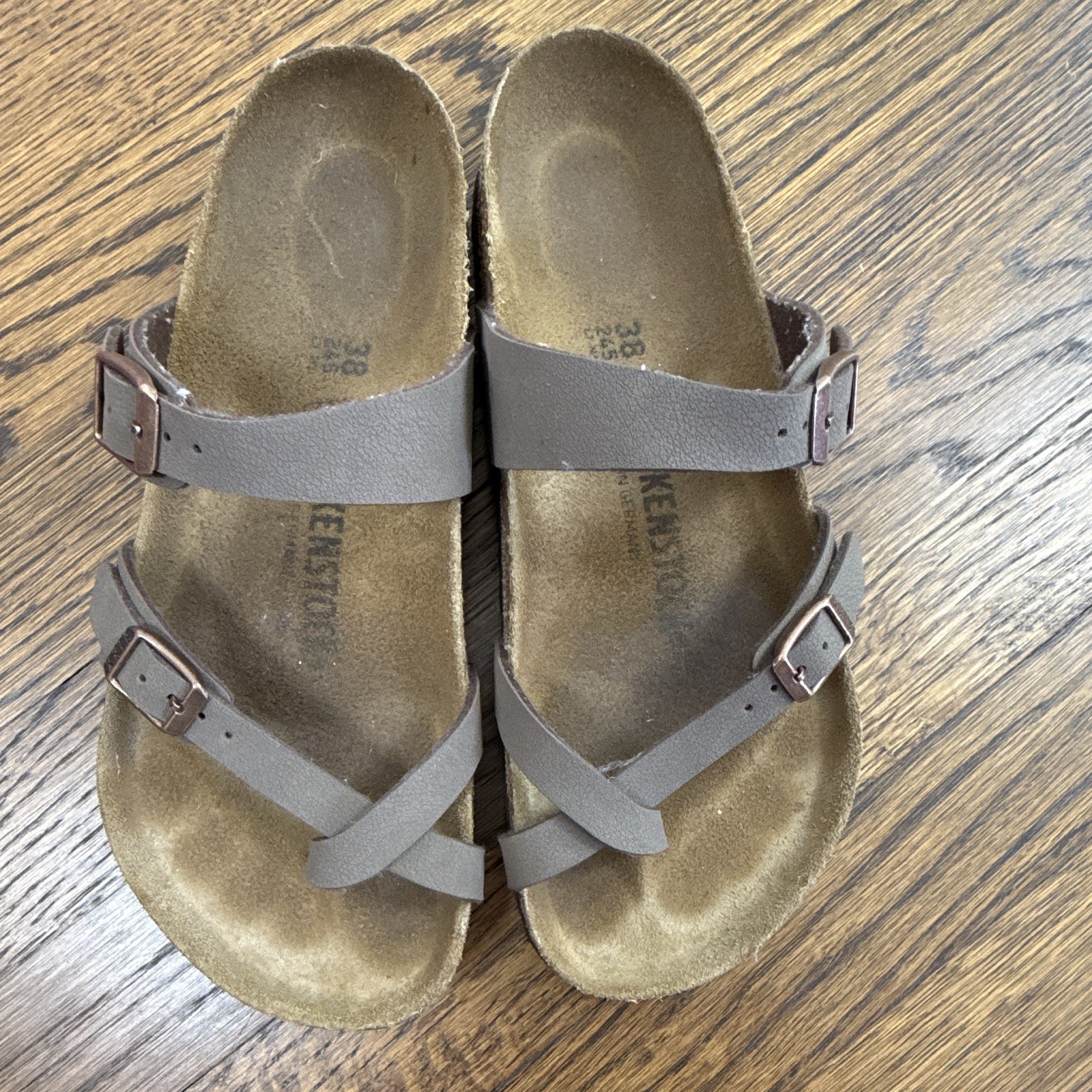 Birkenstock Women’s Gray Strappy Buckle Sandals Adjustable Straps US 7.5