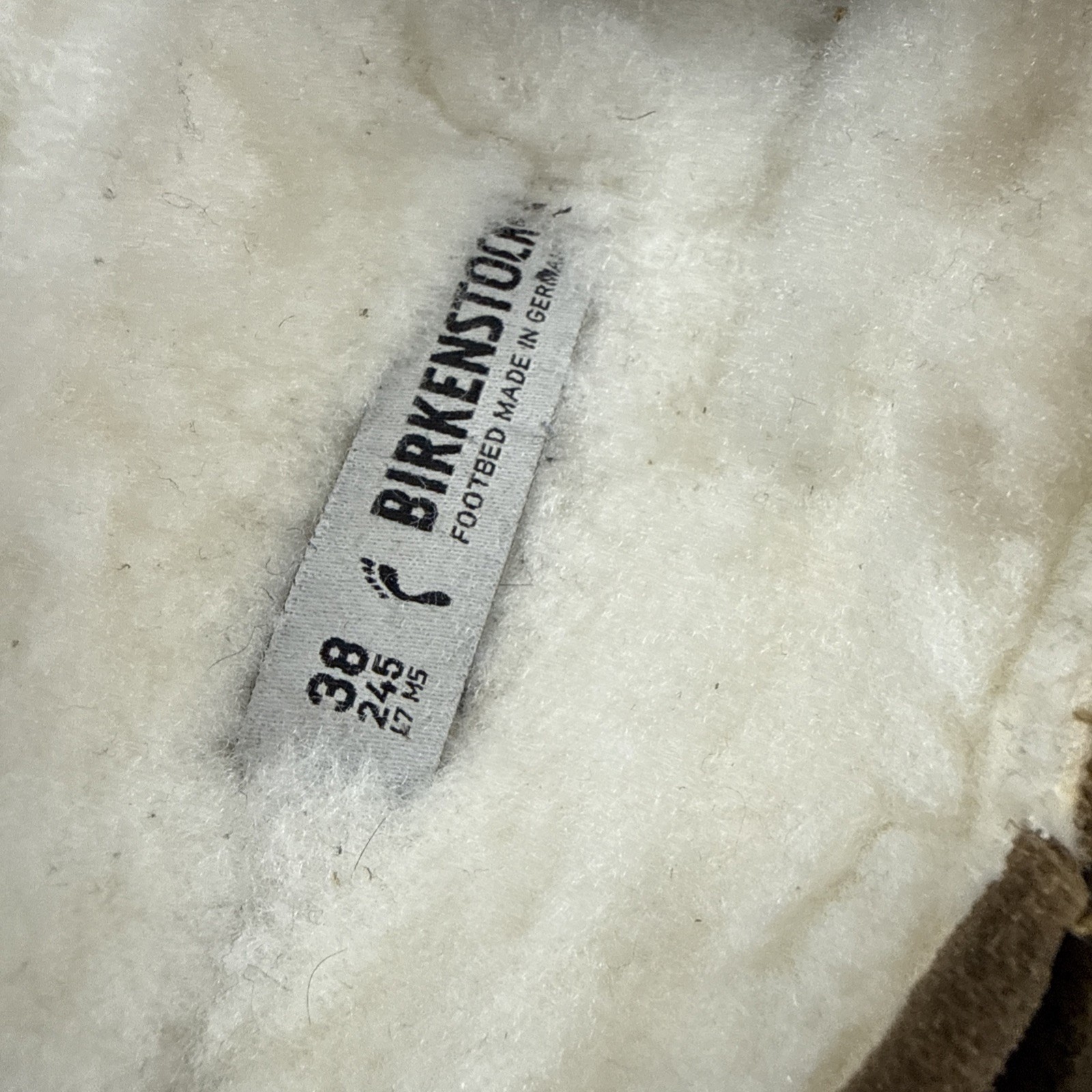Birkenstock Buckley Shearling Tea Suede Size 38 US Womens 7 7.5