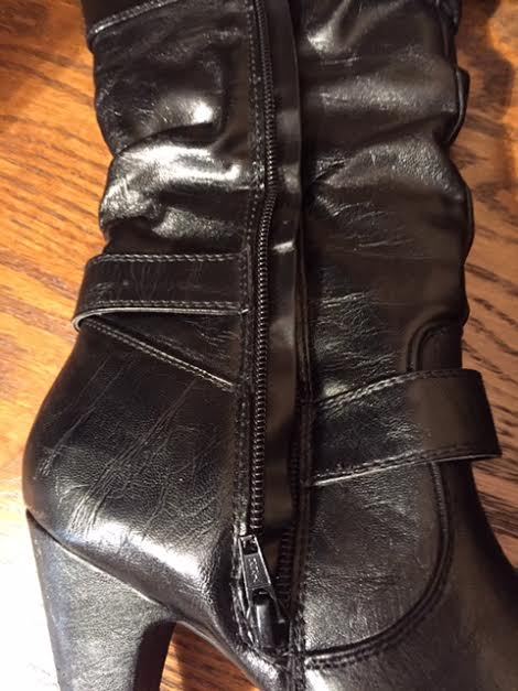 Rialto half calf black women’s zip boots size 6M heels 3.5 in. top to bottom 13