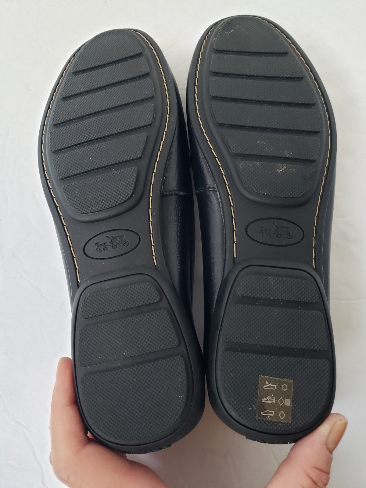 COACH Odette Pebbled Leather Black Driver Loafer Slip On Shoes Size 6.5 NWOB