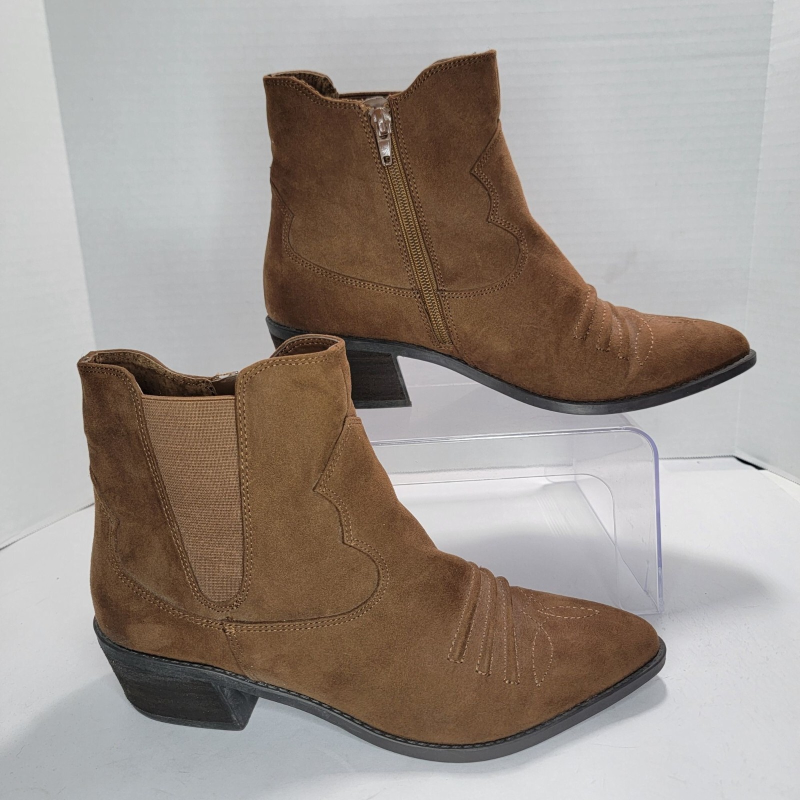 Carlos by Santana Womens 9.5 Brown Western Style Ankle Boots Country Concert