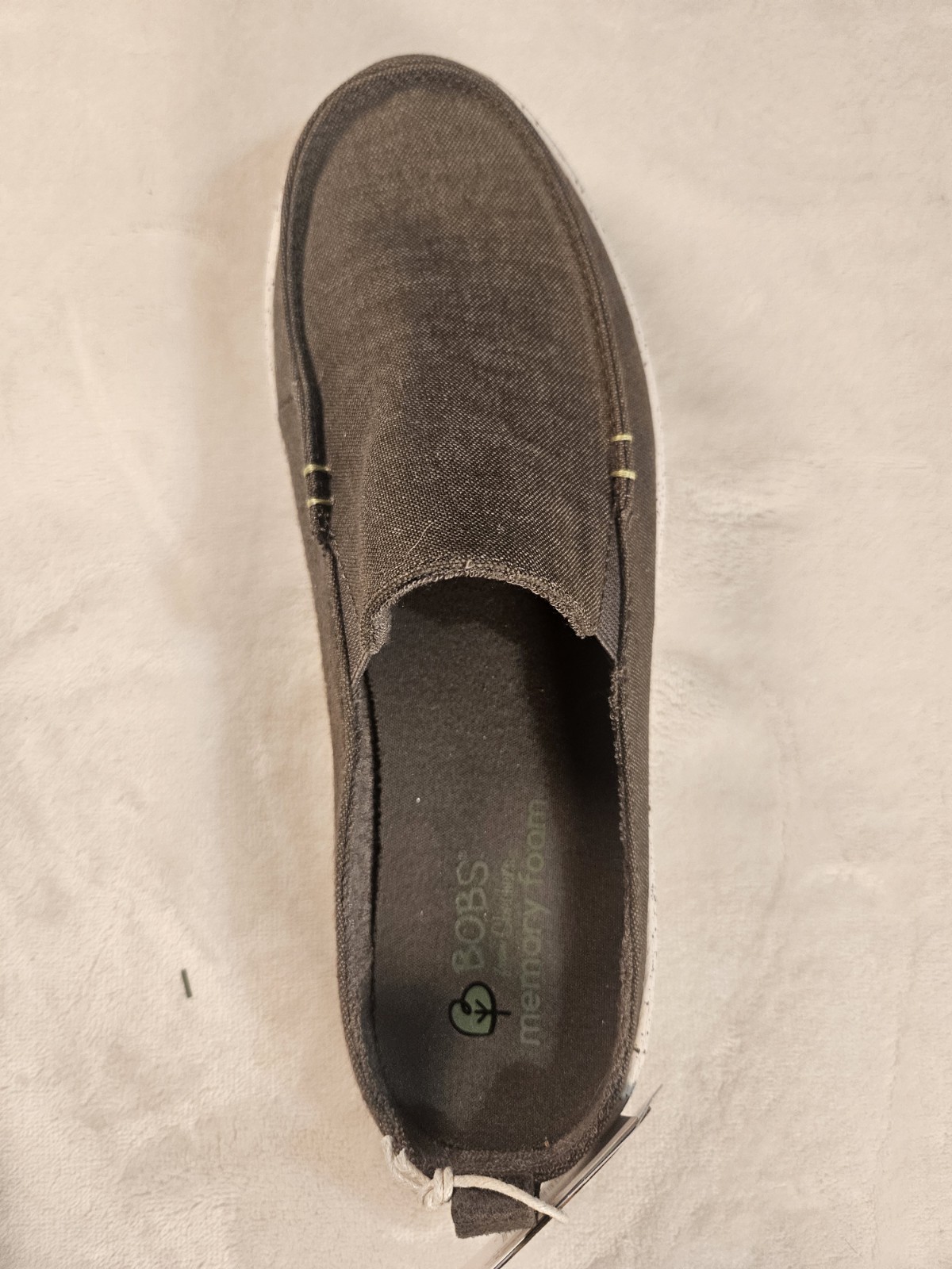 Skechers BOBS Skipper Water & Air Slip On Loafers Canvas Shoes Sz 8 Charcoal NEW