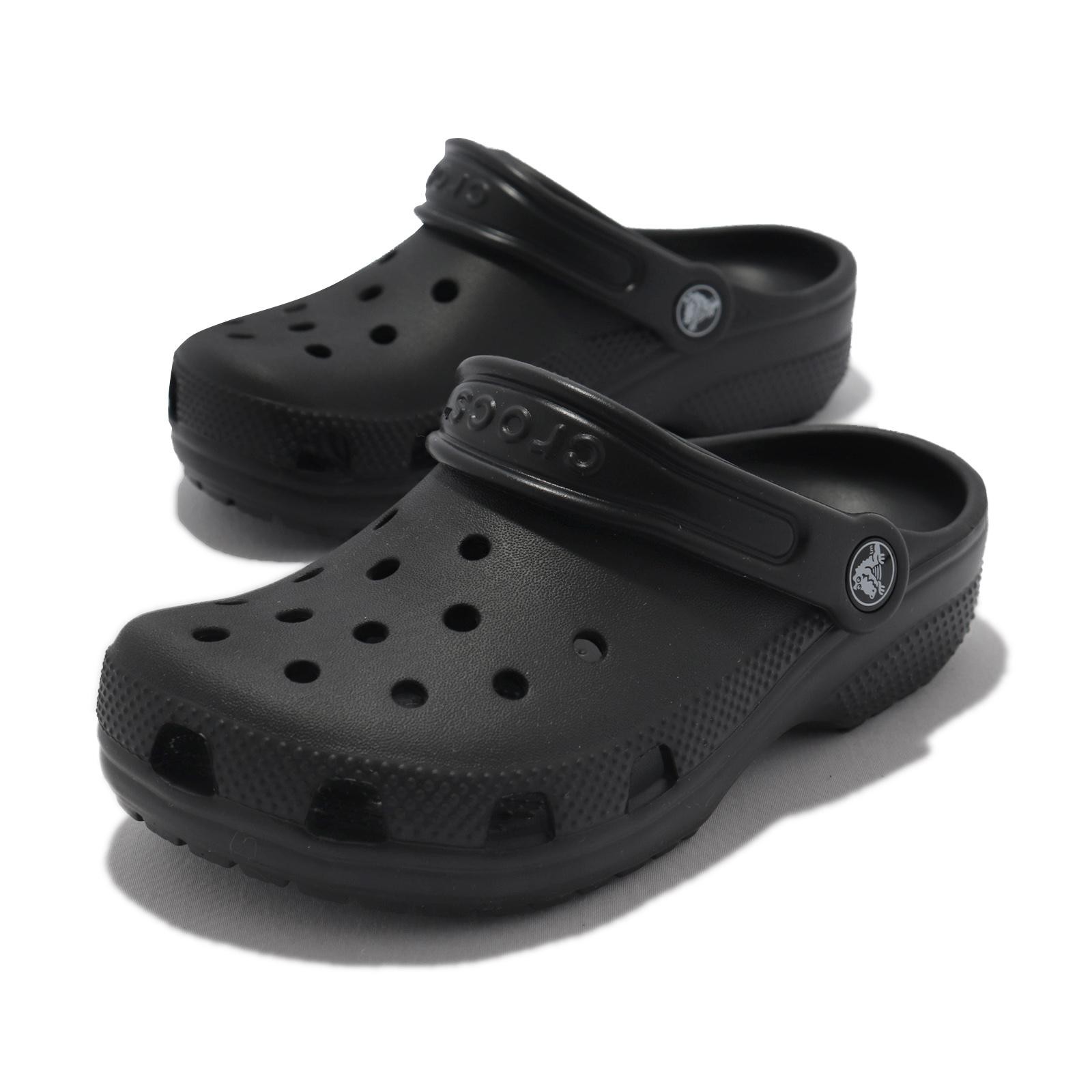 Crocs Classic Clog K Black White Kids Preschool Slip On Casual Sandal 206991-001