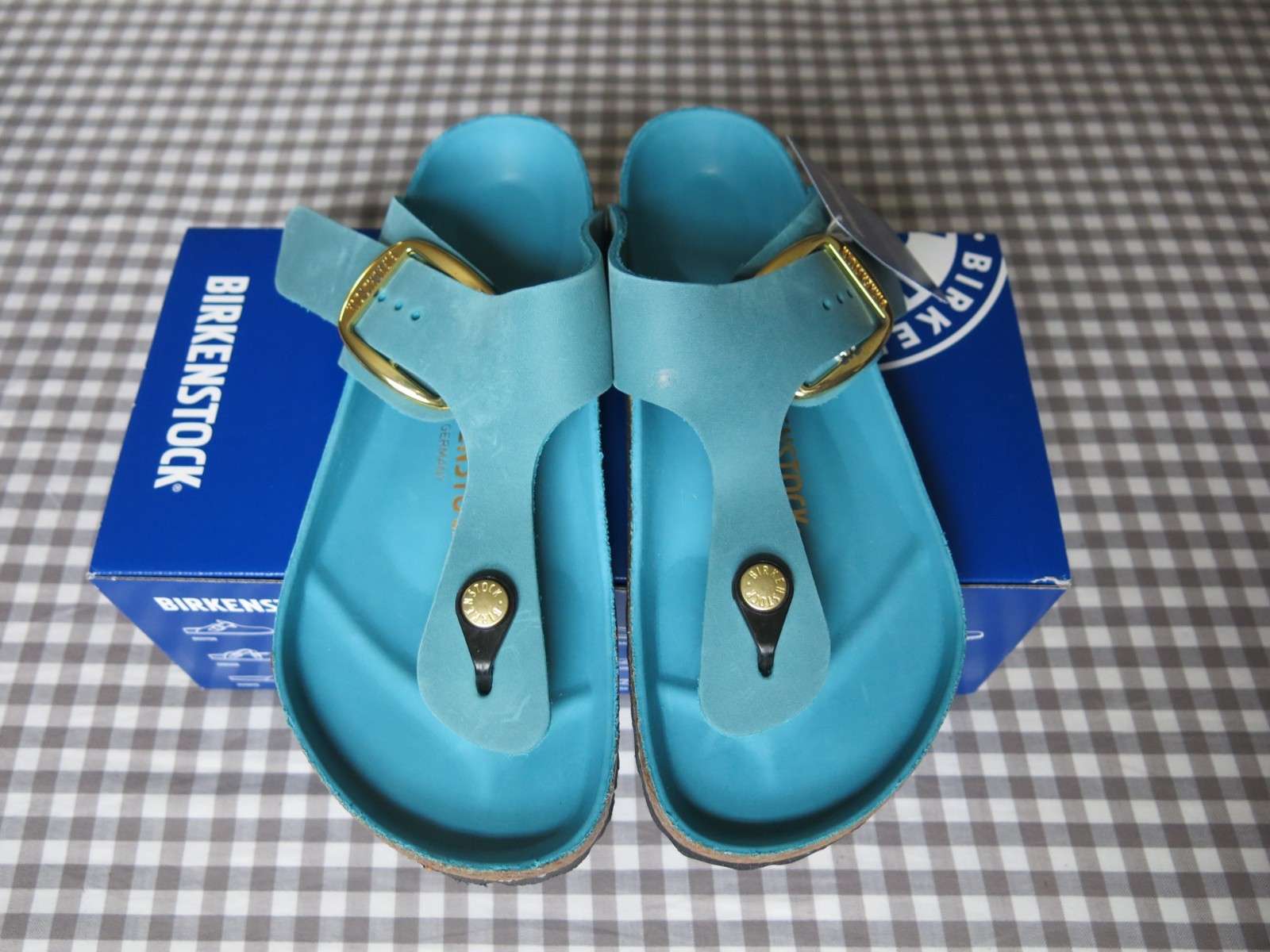Birkenstock Gizeh Big Buckle Oiled Leather biscay bay EU 37 US6-6.5 regular/wide